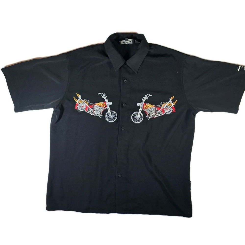 Dragonfly Clothing Shirt  Mens Button Down Motorcycle Hard Rock Cafe New York XL